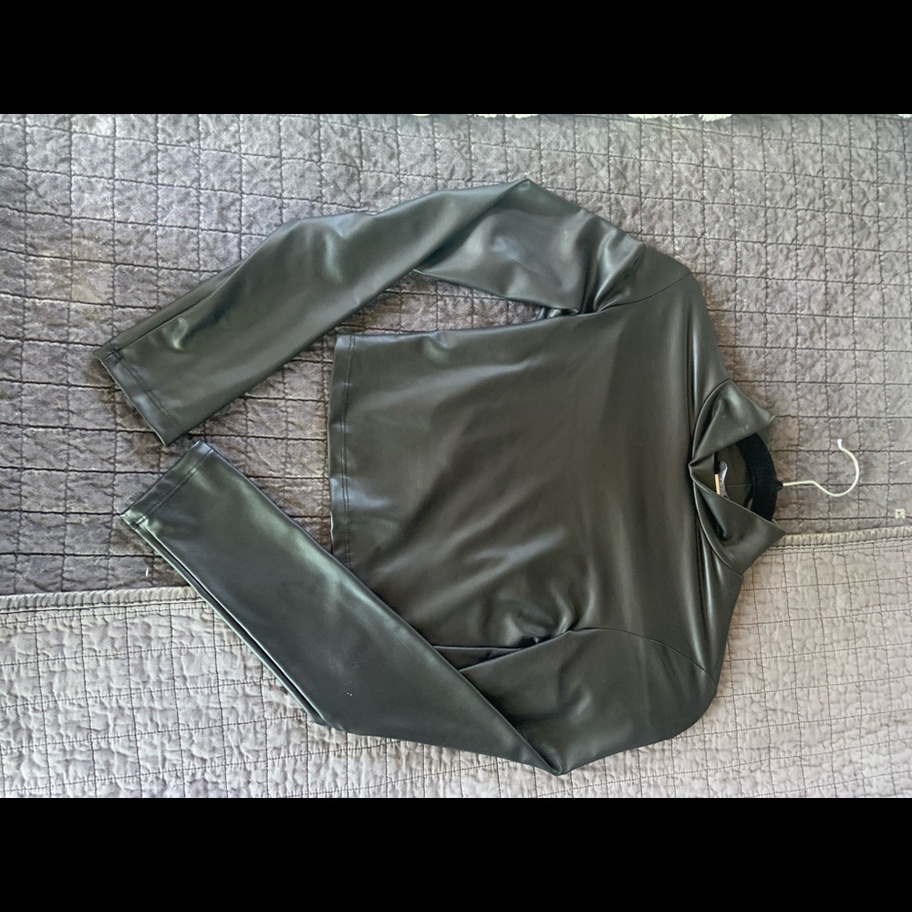 Vegan leather crop top
